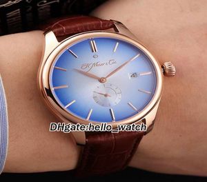 Высококачественный новый бренд Hmoser Cie Venturer Маленькие секунды 23270403 Blue Dial Automatic Mens Watch Case Case Case Ceaven Store 6607158