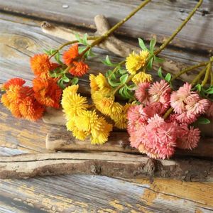 Dekoratif çiçekler yapay çiçek buket 6 demet karnabahar pirinç meyve sulu meyveleri bitki duvar ev dekorasyon düğün sahte