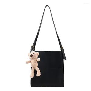 Shoulder Bags Stylish Large-Capacity Pu Female Cartoon Bear Tote Autumn And Winter Solid Color One-Shoulder Stilettos Bag Jt430031