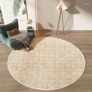 Carpets Japanese Minimalist For Living Room Abstract Design Round Rug Fluffy Soft Bedroom Decor Plush Carpet Thicken Bedside Mat
