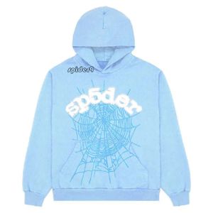 Örümcek kapüşonlu çocuklar erkek hoodies yeni gökyüzü sp5der erkek kadın 1 hip hop genç haydut örümcek kapüşon dünya geniş 555555 sweatshirtler basılı kazak kapüşonlu açık mavi