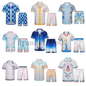 Casablanca Shirt Shorts Herren Frauen Hawaiianer Urlaub Sommer Mode -Set hochwertig gedruckte Sport Kurzarm Casual Top