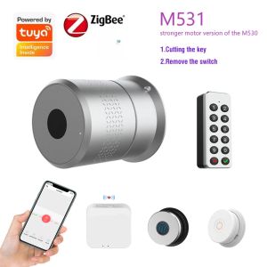 Zamknij Wehere M531 Smart Block Odcisk palca Tuya Smart Home Pilot Control Wi -Fi Wireless Cylinder Klucz/Usuń przełącznik