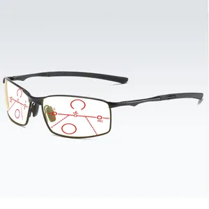 Sunglasses Al-mg Alloy Shield Type Fit The Face Progressive Multifocal Reading Glasses 0.75 1 1.25 1.5 1.75 2 2.25 2.5 2.75 To 4