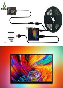 Striscia televisiva Ambilight Kit USB Dream Color Strip LED 1M 2M 3M 4M 5M RGB WS2812B Strip per TV PC SN Backlight Lighting6397743