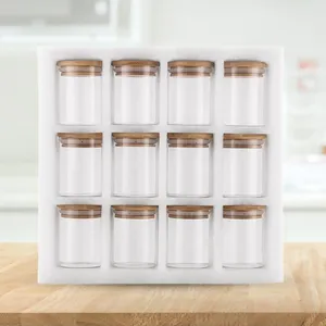 Depolama şişeleri 12 adet kavanoz baharat tank gıda için şeker şeker mutfak ev
