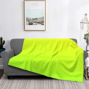 Blankets Spring Summer Fashion Yellow Lime Green Ombre Gradient Colorful Blanket Fleece Super M Throw For Bedding Rug Piece