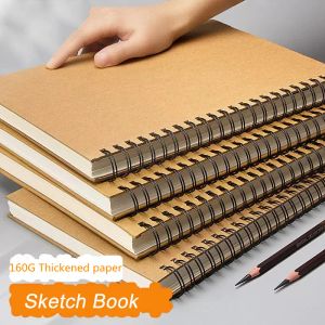 Sketchbooks Professional Sketchbook Толстый бумажный спираль ноутбука, художественная школа, поставки карандаш рисунок блокнот канцелярские товары милые гелевые карандаш карандаш