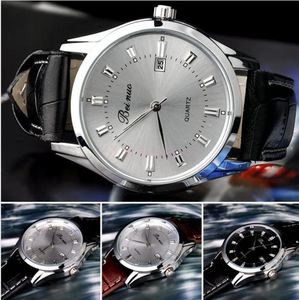 Whole 500pcllot Mix 4colors Men Dress Calendar Business Watch Fashion Leather Beinuo zegarek WR0167912203