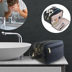 Duffel Torbalar Taşınabilir PU Deri Seyahat Tuvalet Çantası Makyaj Kasası Kozmetik Banyo Duş