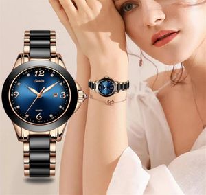 Sunkta Lige Brand Clock Women039s Luxury Ceramic Quartz Waterproof Bracelet Watch 2020 Gift292G8315815