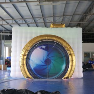 wholesale Free ship Customized white Inflatable Photo Booth cube photobooth Portable Backdrop Tent Dome With Led Light For Sale