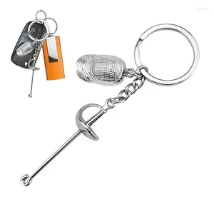 Party Decoration Fencing KeyChain Key Ring Portable Metal Home Decor Products Rustproof Keyrings For Working Camping School