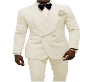 Białe formalne imprezowe garnitury męskie na ślub 2 kawałki jeden guziki Pary garnitury Slim Fit Custom Man Wedding Tuxedo Suit1755166