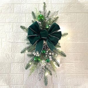 Decorative Flowers Style 1 Pc Luminous Christmas Staircase Wreath Party Wall Door Window Fireplace Balcony Garden 2024