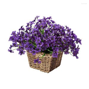 Dekorativa blommor buntar konstgjorda utomhus UV -resistent Fake No Fade Faux Plastic Plants Garden Home Wedding Farmhouse Decor