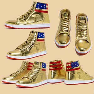 С коробкой T Трамп баскетбольная повседневная обувь никогда не сдавайте высококачественные дизайнеры 1 TS Runge Gold Custom Men Spendoor Sneakers Commest Sport