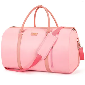 Evening Bags Convertible Garment Bag With Shoulder Strap Carry On Duffel For Men Women 2 In 1 Hanging Suitcase Suit Travel Girl Pink