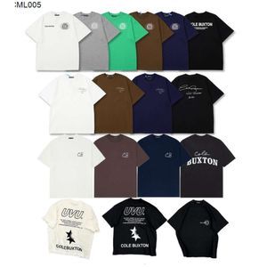 Yaz Tide Marka Tasarımcısı Cole Buxton Mens T-Shirts İmza Mektup Baskılı Günlük Kısa Kollu Erkekler Kadın Pamuk Gevşek Konforlu Tişört Boyut