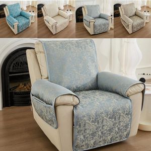 Chair Covers Jacquard Chaise Recliner Sofa Cover ForLiving Room Anti-Slip Dog Pet Kid Couch Cushion Slipcover Solid Color Armchair Protector