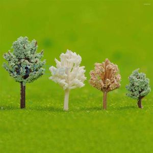 Dekorativa blommor 5st Tåg konstgjorda miniatyr träd plastmodell landskap järnvägsdekoration byggnad landskap tillbehör 2,3 cm 3,5 cm