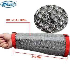 Gloves NMSafety High quality 304 Stainless Steel Ring Armed Police Security or Butcher Protect Glove Arm