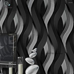 壁紙3D非織り曲線ストライプ壁紙ロールカバー