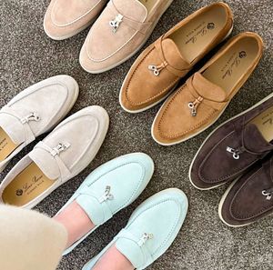 Loro Piano Summer Walk Woman Flat Heel Casual Man Tasman Loafers Suede Dress Designer Moccasin Slip On Outdoor Run Shoe Low Top Sneakers Leather Shoes 88