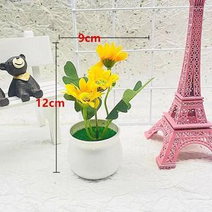 Decorative Flowers Artificial Plants Chrysanthemum Bonsai Mini Fake Flower Potted Plant Office Garden Living Room Home Decor