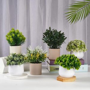 Decorative Flowers Simulation Green Plant Potted Decoration Flower Tabletop Plants Indoor Living Room Small