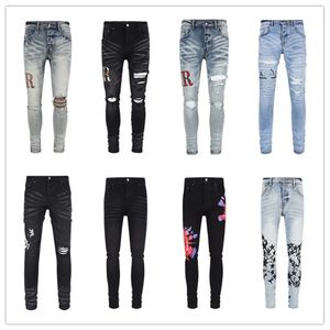 jeans viola designer jeans jeans jeans uomini uomini ginocchiera di dimensioni dritte 28-40 motocicletta alla moda long long dre serio dritto in denim denim all'ingrosso 2 pezzi 10% sconto ok