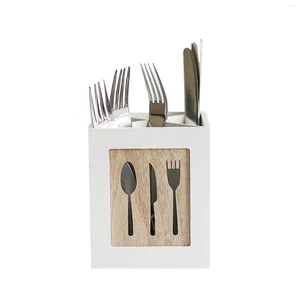 Storage Bottles Cutlery Basket Utensil Holder Layered Beautiful Look Nice Durable Wooden High-quality Wood Sturdy To Use Kitchen Box