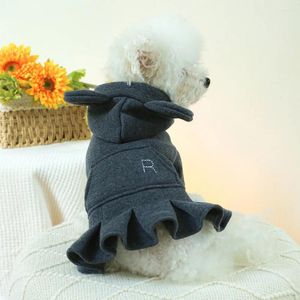 Vestuário de cachorro puppy roupas outono inverno sweater quente com capuz de moda pequena dessinger vestido de vestido gato chihuahua maltese yorkie