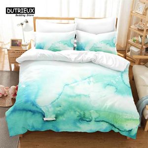 寝具セットインクウォッシュ印刷セット3PCS羽毛布団カバーベッドルームの客室の装飾のための柔らかい快適な通気性