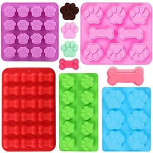 Bakformar hund och benformad silikonform non-stick matkvalitet isbricka för choklad godis cupcakes puddings gelé valp