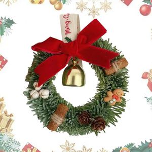 Decorative Flowers Gold Bell Wreath Reusable Christmas Garland With Mini Bells And Bow Wall Arts Supplies For Trees Doors Window Walls