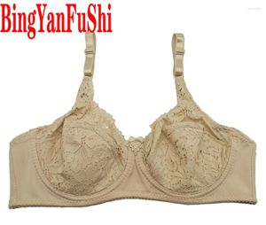 Bras Women z bawełniany florallace Bra cienki przezroczysty Brassiere B C D E F Puchar Seksowna bielizna underwire Balette Pushup Biecid C27