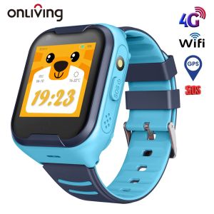 Watches OnLyving 2021 4G Kids Smart Watch GPS WIFI IP67防水650mAHビッグバッテリー1.4インチディスプレイカメラテイクビデオスマートウォッチキッズ