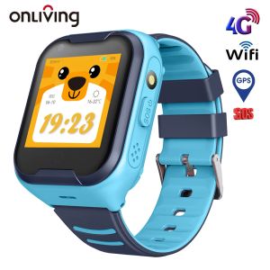 Zegarki OnLiving 2021 4G Kids Smart Watch GPS WiFi IP67 Waterproof 650mah Big Bateria 1,4 -calowa kamera wyświetlacza Zrób wideo Smartwatch Kids