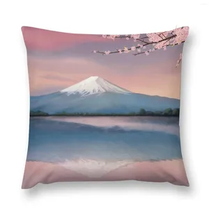 Pillow Mt Fuji mit Kirschblüten werfen Cusions Deckung Custom Decorative S