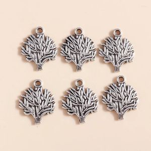 Charms 30st 20 16mm Tibetan Silver Color Eloy Tree Pendants för DIY Antika smycken som gör tillbehör Handgjorda hantverk