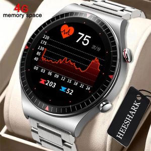 Relógios 2022 Novo 4G ROM Bluetooth Chamada Smart Watch Homem Música Local Freqüência cardíaca Fitness Tracker Smartwatch Para Huawei GT2 Pro Xiaomi Phone