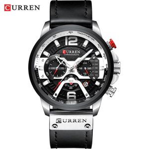 Curren Casual Sport Watches for Men Blue Top Brand Luksusowy wojskowy zegarek zegar zegarowy Clock Fashion Chronograph na rękę 9163353