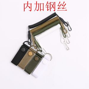 Tactical Spring Gun Rope Waist Belt Outdoor Nylon Weaving Belt Stainless Steel Wire Imitation Snatching Elastic Waist Chain Factory