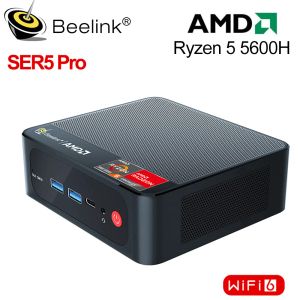 Pads Beelink Ser5 Mini PC AMD RYZEN 5 5600H Win 11 Pro DDR4 16GB SSD 500GB 4K Dual HD 1000M Wifi6 SER5 5800H 5500U COMPUTER GAMER