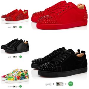 Red Bottoms Designer Schuhe Low -Kleiderschuhe lässige Schuhe Sneaker Schwarz weiß grün grau rotes Lackleder Wildleder -Spikes -Trainer Sport Sneaker höherer Qualität