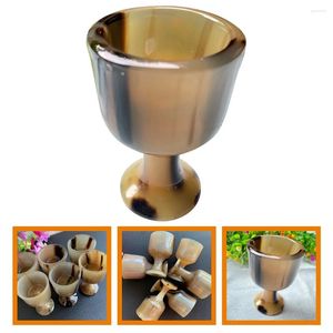 Disposable Cups Straws Handmade Horn Goblet Glass Ox Drinking Decor Artwork Decorative Cup Crafts