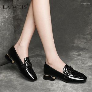 Casual Shoes Laiweis Zapatos de Mujer Women Sexy Party Night Club Spring Summer Square Heel Lady Beige Flat Brand