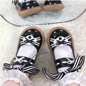 Dress Shoes Kawaii Female Lolita Flat Mid Heel Big Round Head Soft Sweet Girl Student Jk Uniform Lolitas Shoe Cosplay Anime Harajuku