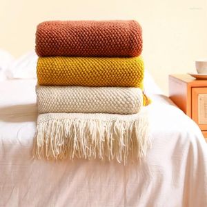 Одеяла летнее диван одеяло вязаное с кисточкой вафель